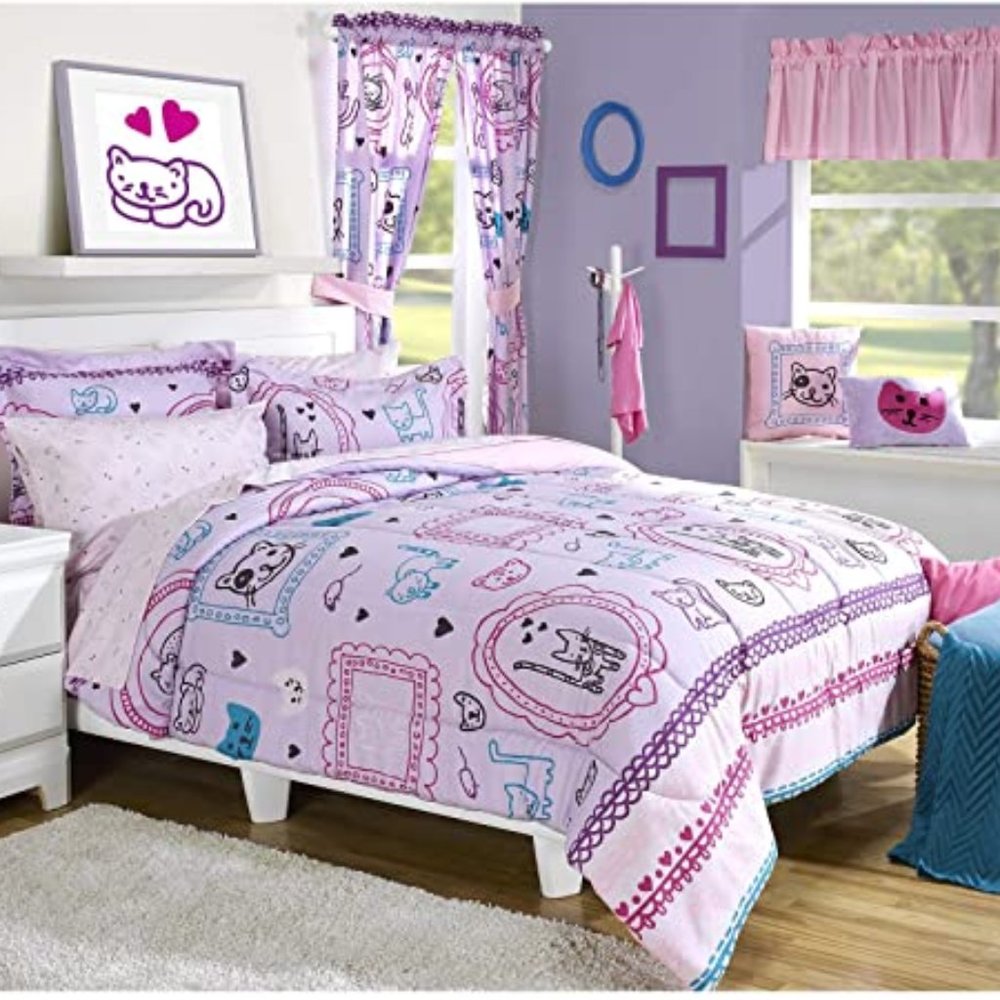 cat meow curtain set